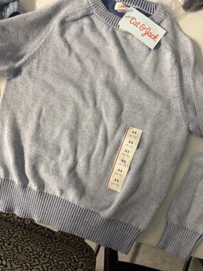 Cat & Jack Light Blue Crewneck Sweater - boys XS4/5 NWT